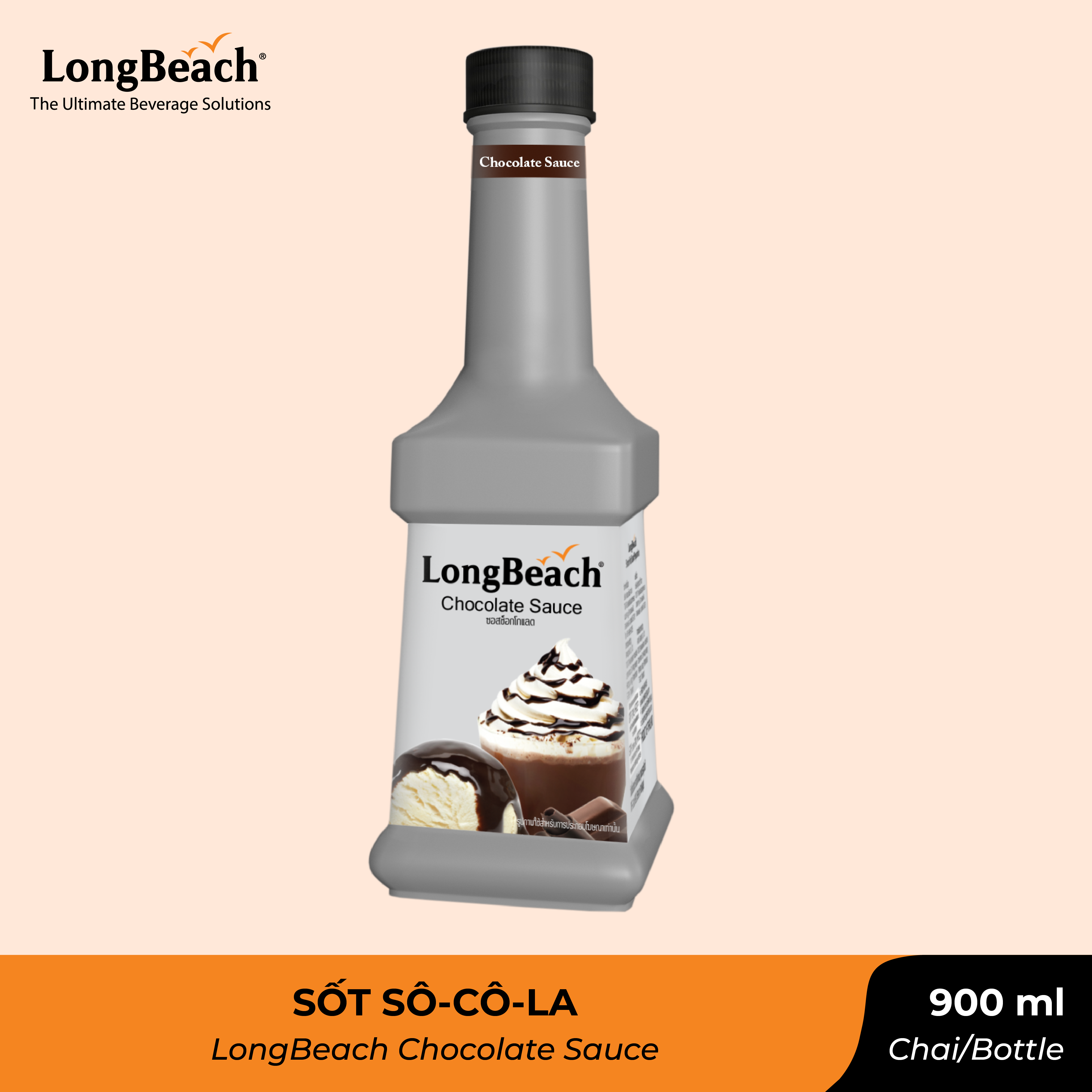Sốt sô-cô-la longbeach 900ml