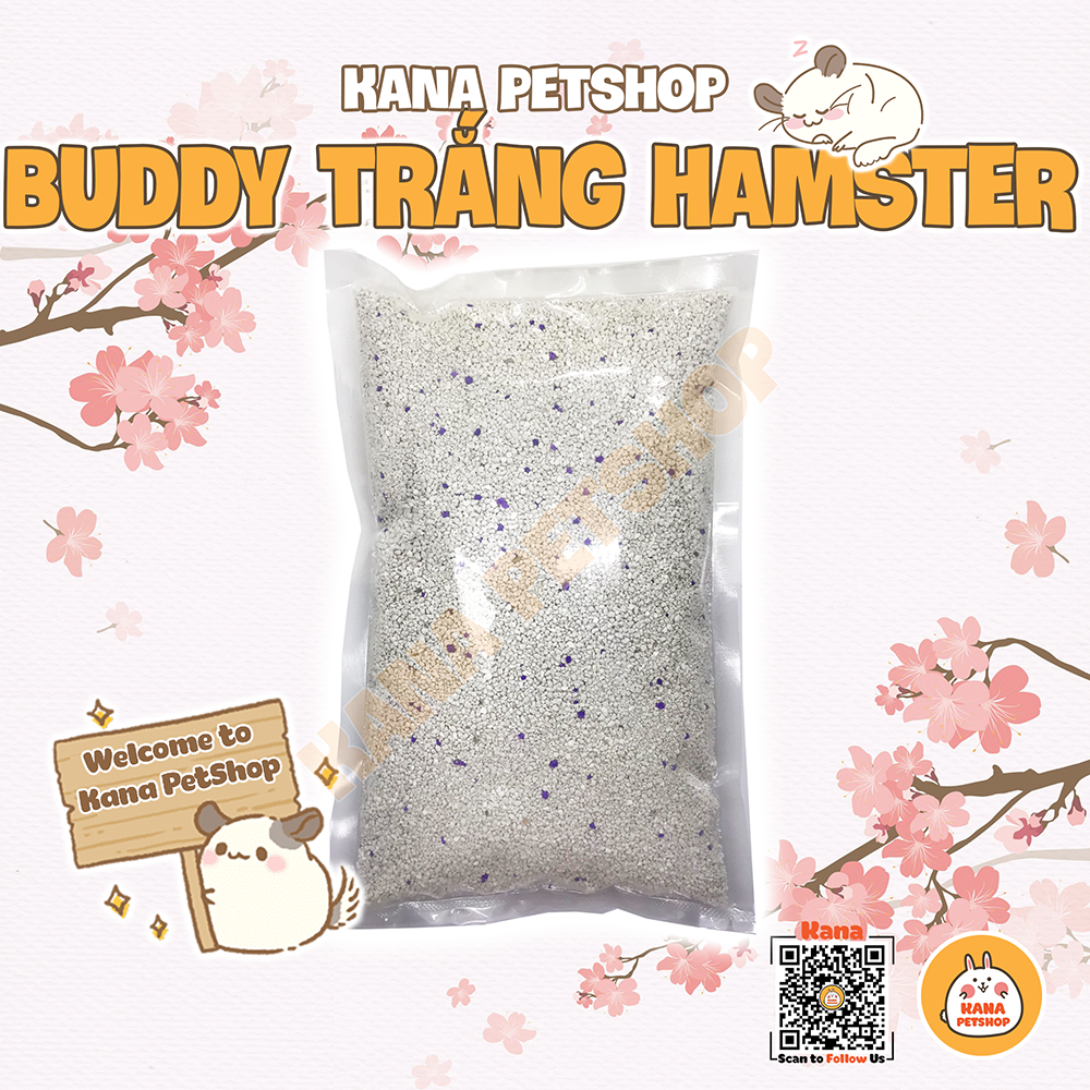Cát BUDDY Trắng 🐹FREESHIP🐹 1KG Lót Chuồng Vệ Sinh Cho Hamster Mèo v.v