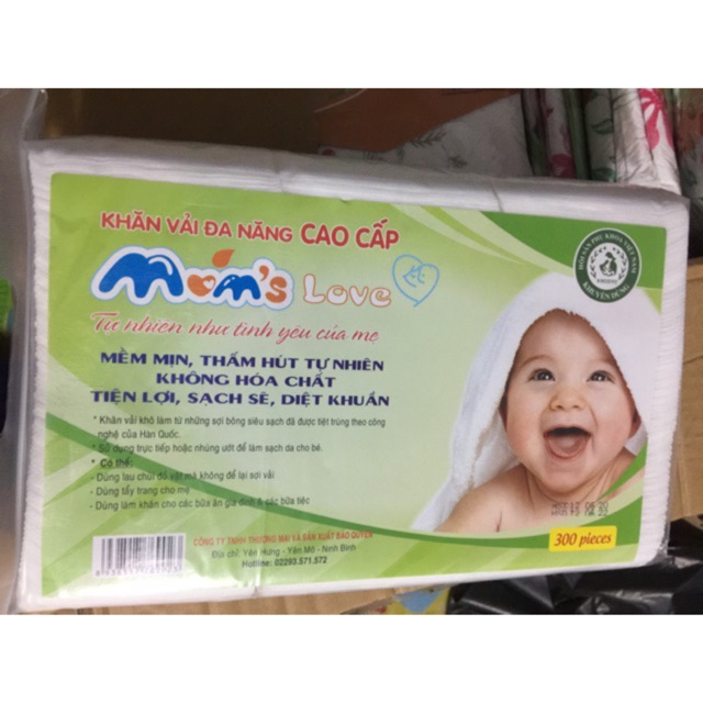 Khăn vải lau đa năng 300 tờ hàng chuẩn