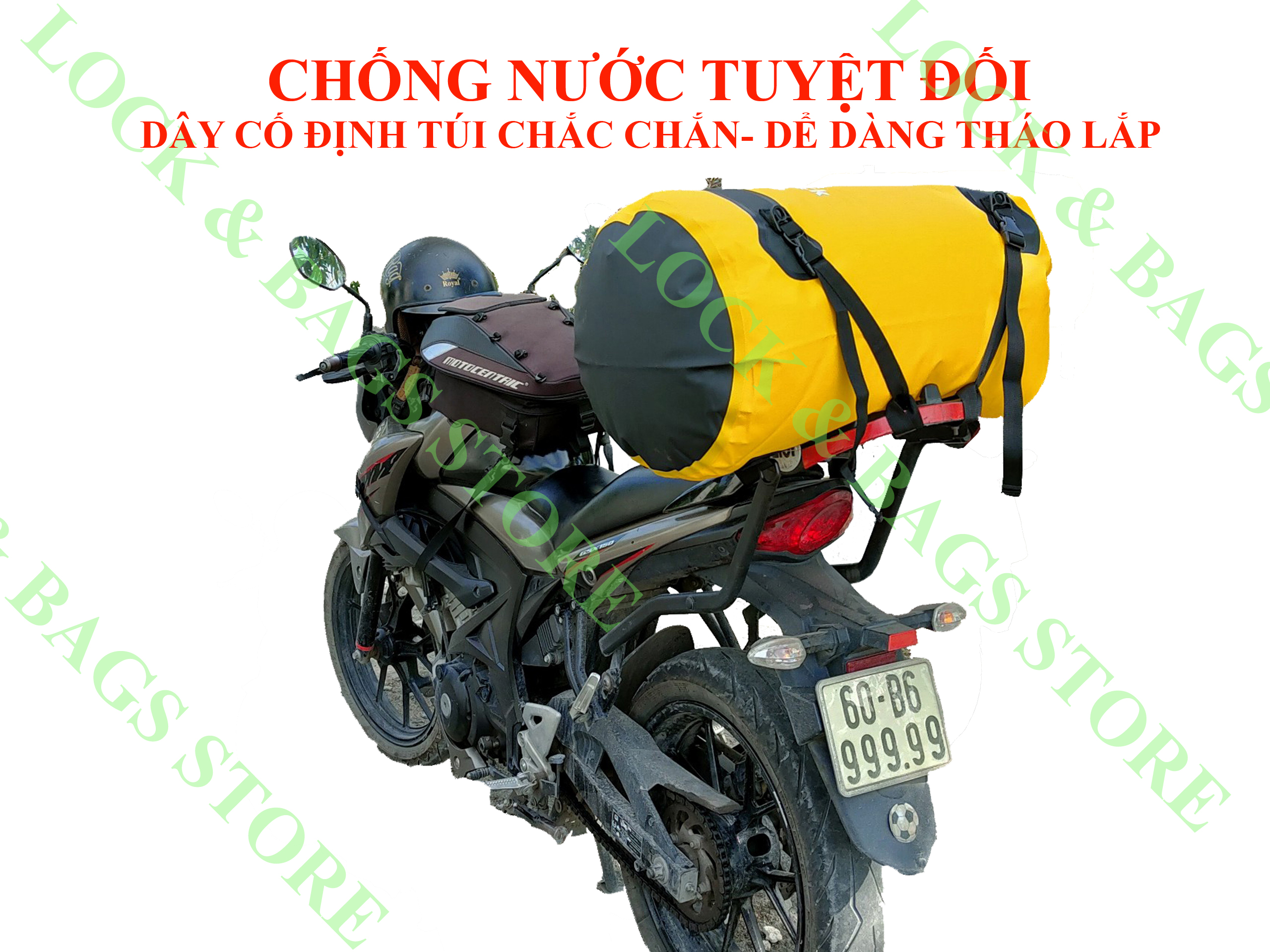 Túi chống nước-túi yên xe máy-túi hành lý du lịch- phượt 40l-80l
