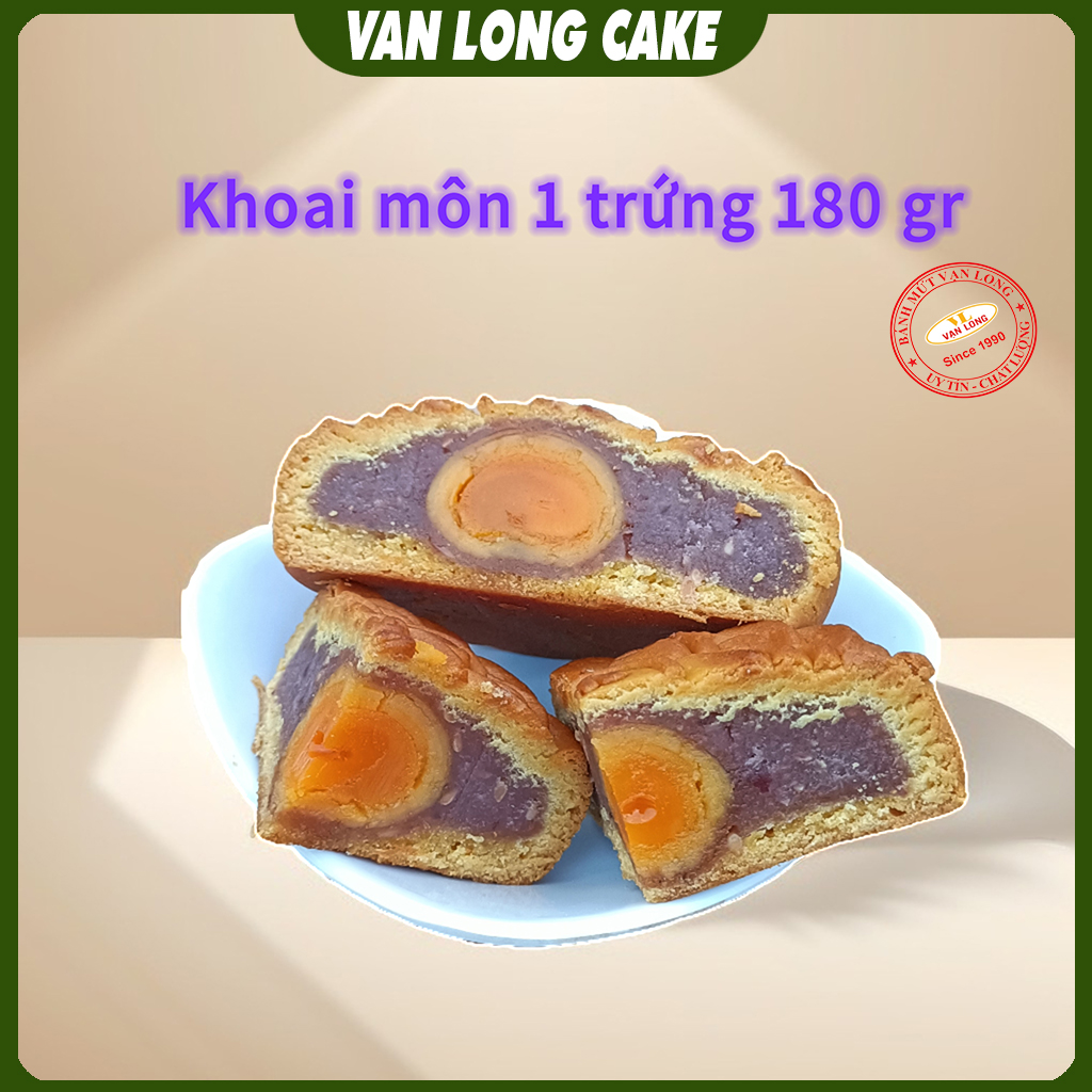 Banh trung thu Vạn Long khoai môn mè hạt dưa 1 trứng 180g