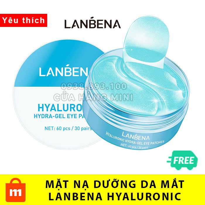 Combo 60 miếng mặt nạ dưỡng mắt mờ thâm quầng lanbena hyaluronic