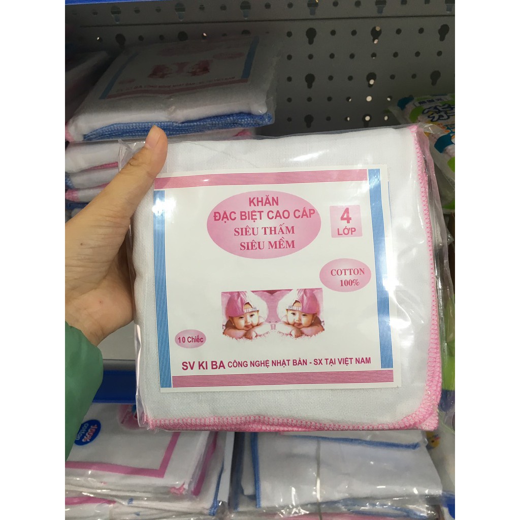 Khăn sửa cho bé, Slot 10 khăn xô sữa siêu thấm, siêu mềm