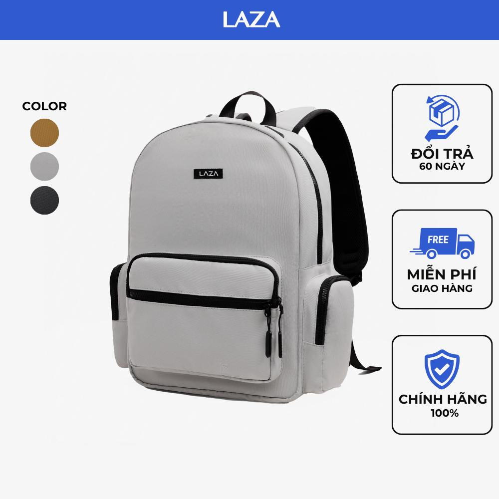 Balo túi hộp LAZA Catse Backpack 580 vải canvas trượt nước, chứa được laptop 15.6in, bảo hành trọn đời