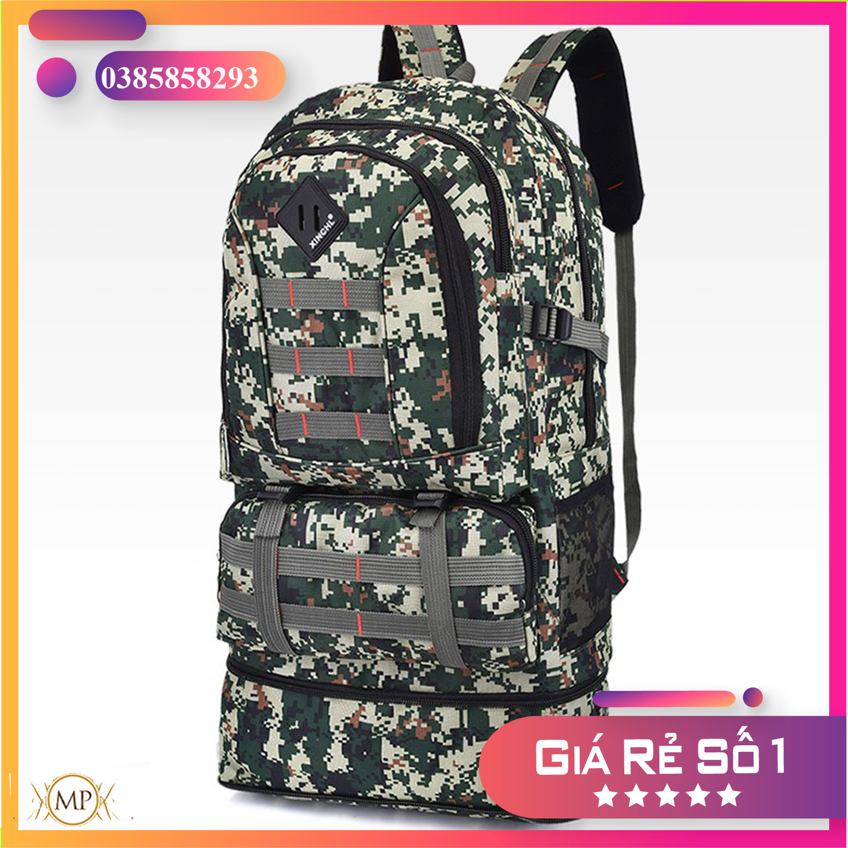 [MẪU MỚI-CAM KẾT Y HÌNH] Balo Chiến Thuật -Ba lô 3D Pubg Họa Tiết Rằn Ri Máu Xám Kích Thước Lớn Nhiều Ngăn Thiết Kế CHống Sốc Chống Gù Lưng Túi Du Lịch Cỡ Lớn