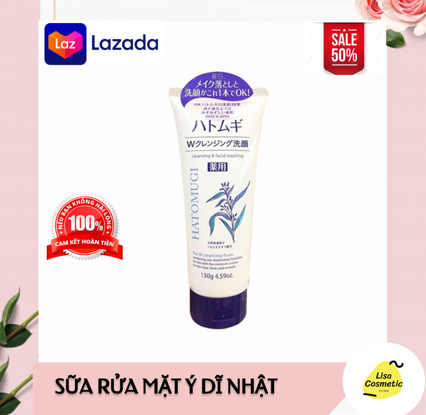 Sữa rửa mặt Hatomugi Naturie hạt ý dĩ 130g Nhật Bản