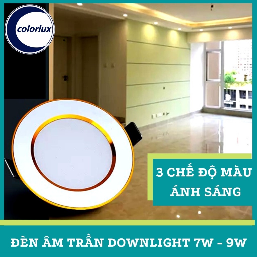 Đèn led âm trần đổi 3 màu 9w , khoét lỗ 60, vỏ nhôm đúc.