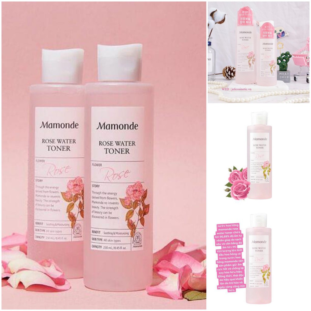 Nước Hoa Hồng Dưỡng Ẩm Mamonde Rose Water Toner 250ml