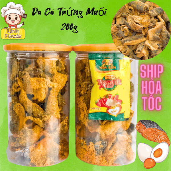Da cá hồi lắc trứng muối 200gr đơn từ 50k