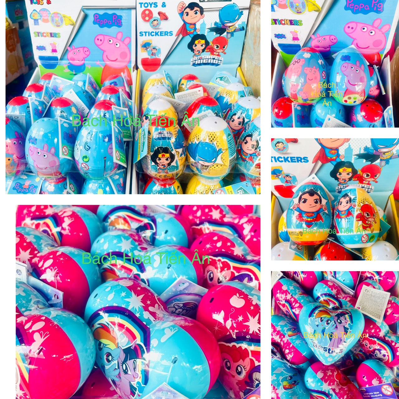 Kẹo trứng đồ chơi super friends relkon kẹo ngon - siêu tầm thích mê - peppa pig-super friends-my little pony