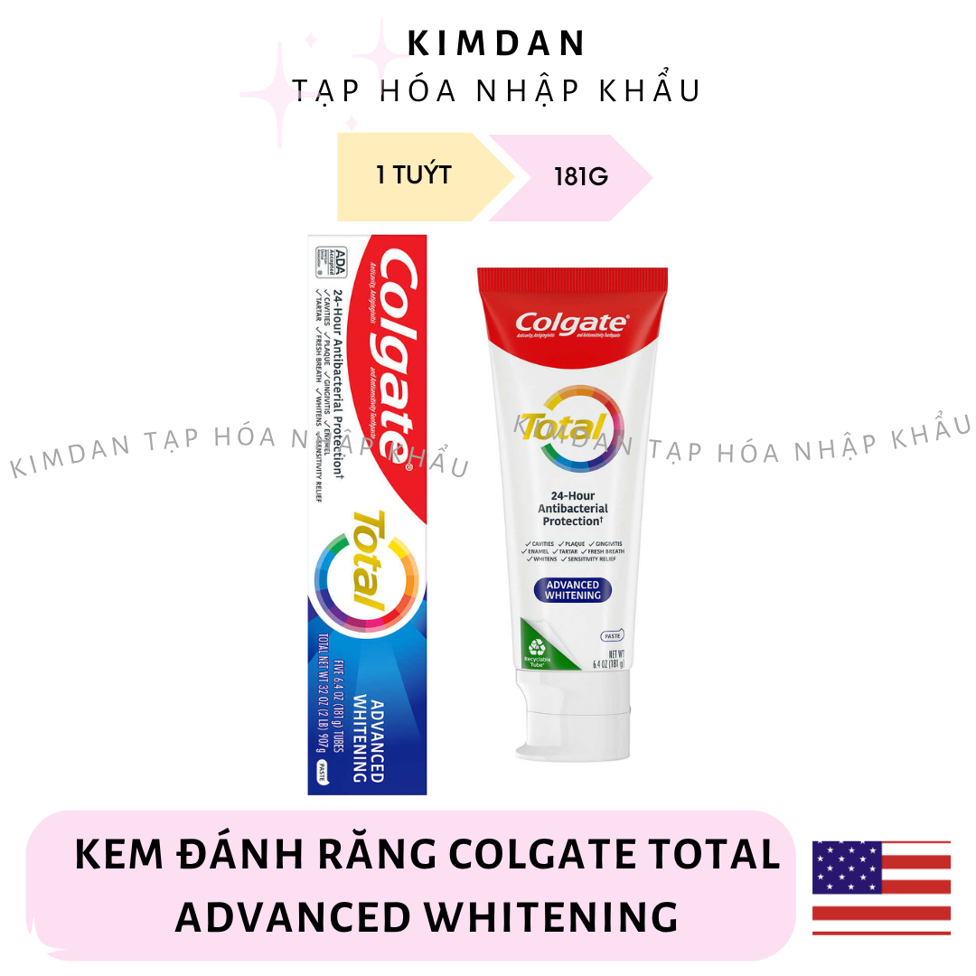 Colgate Total Advanced Whitening Toothcare Cream 181G/American Tube