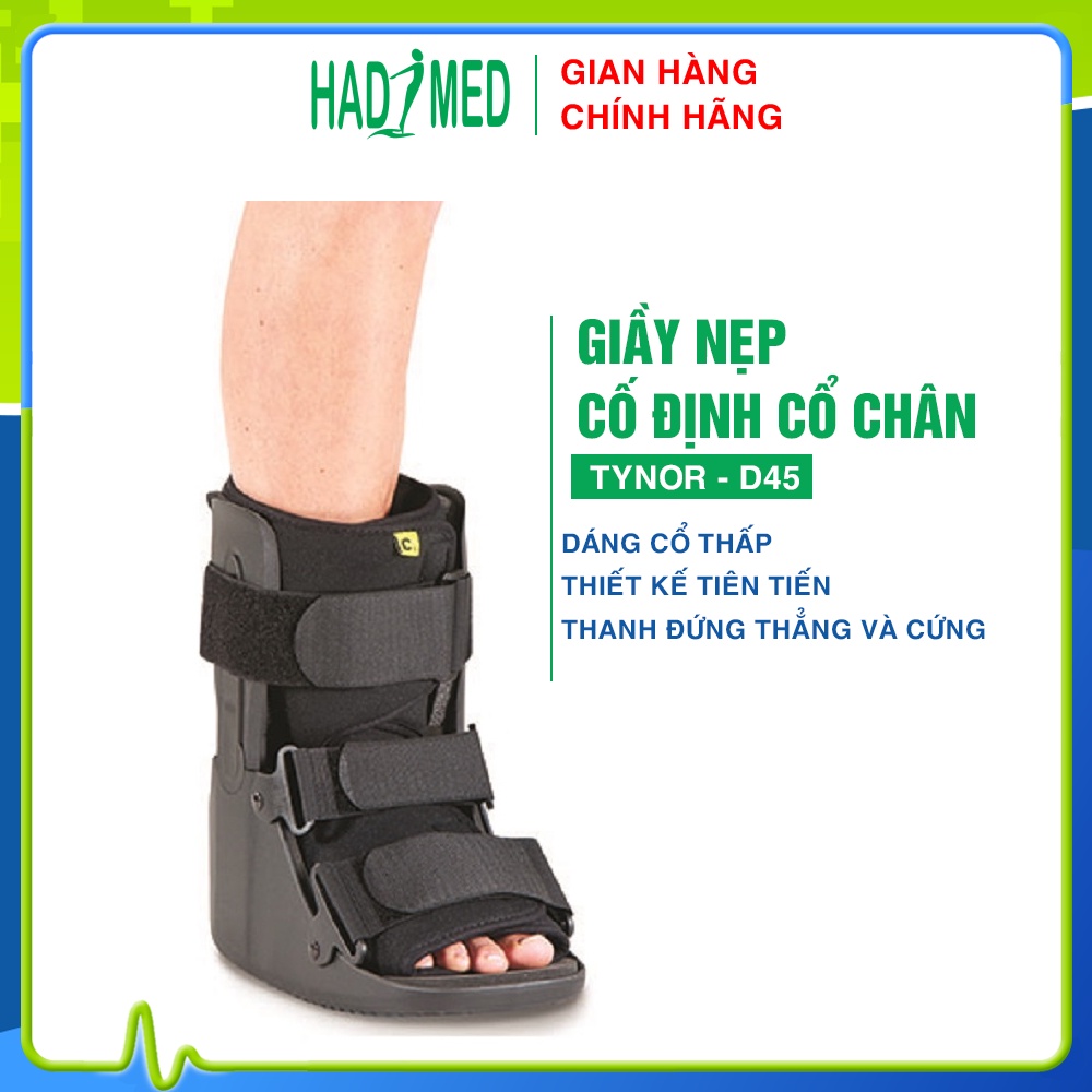 Giày nẹp cổ chân dáng cổ thấp Tynor D45 cao cấp | Giày bọc cổ chân giúp bảo vệ bàn chân chấn thương | hadimed