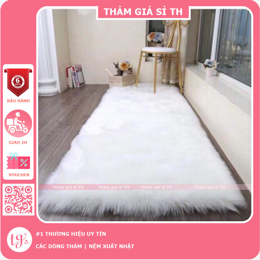 [HCM]Thảm lông hồ ly trắng thảm lông trắng dài cao cấp thảm lông trắng chụp hình sản phẩm nhiều size
