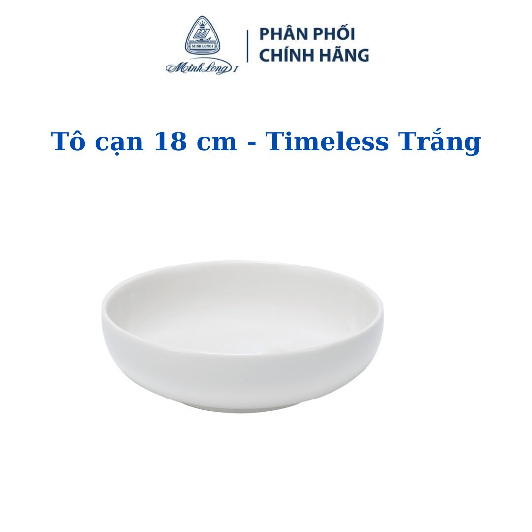 Tô cạn 18 cm Timeless Trắng - Gốm sứ cao cấp Minh Long I