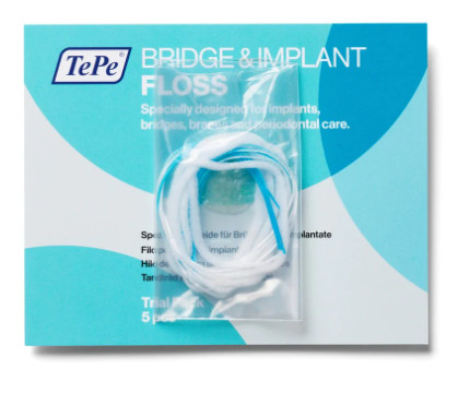 Bridge & Implant Floss sample - Chỉ nha khoa cho cầu mão răng và implant