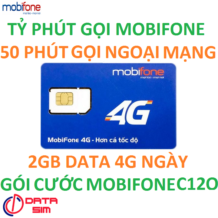 FREESHIP - CHƯA KÍCH HOẠT  Sim mobifone 120GB tỷ phút gọi nội mạng 50 phút liên mạng