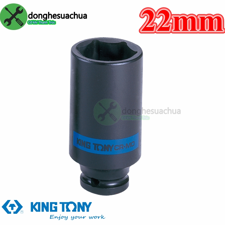 Tuýp 22mm đen dài 80mm kingtony 443522m loại 1/2 6 cạnh