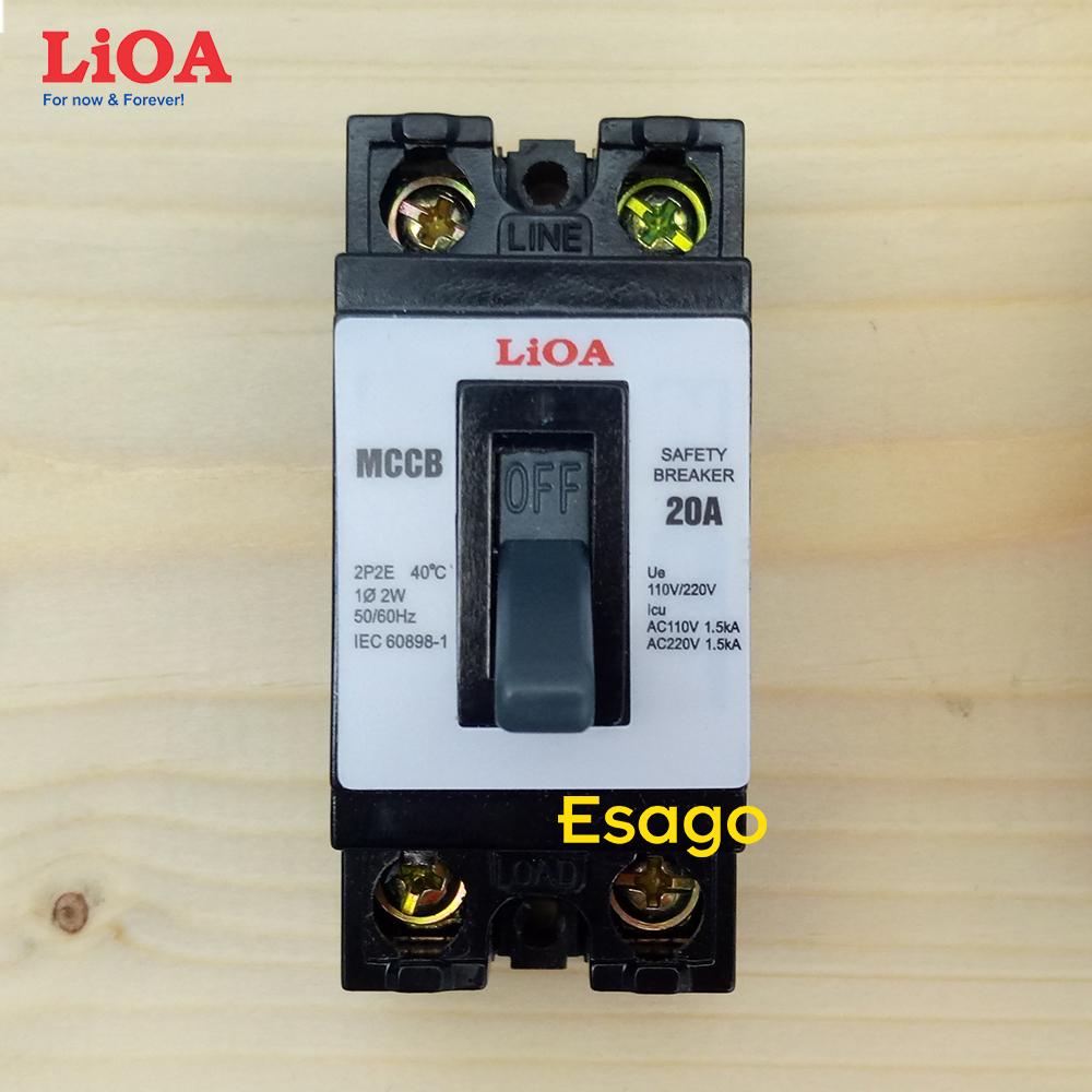 [HCM][20A] Cầu dao tự động an toàn (APTOMAT) LiOA 20A loại 2 cực 2 tiếp điểm