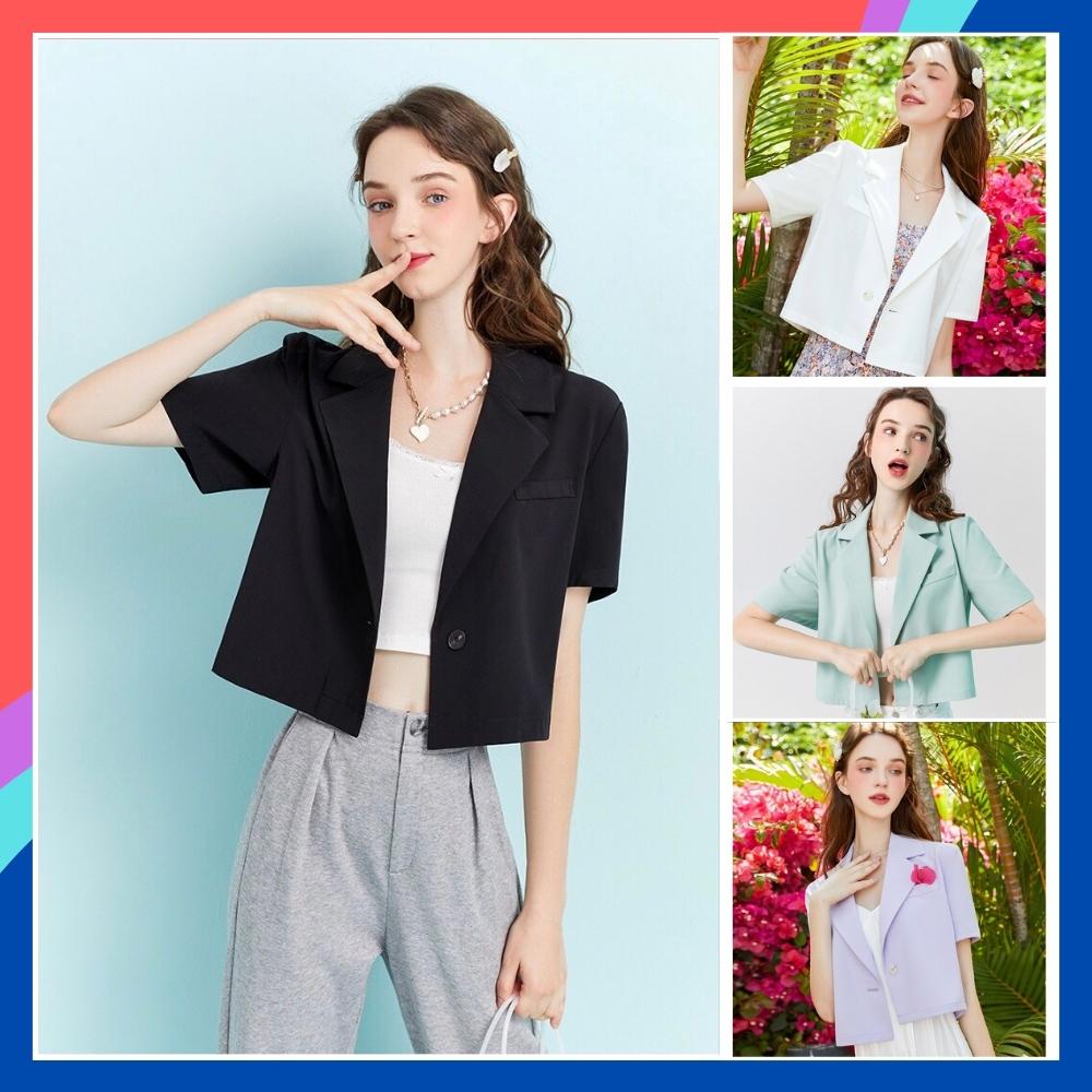 Áo Croptop Nữ Dáng Ngắn Cá Tính AK05 Áo Vest Ngắn Thiết Kế Tay Lỡ Hàn Quốc Mặc Đi Làm Đi Chơi Dạo Phố