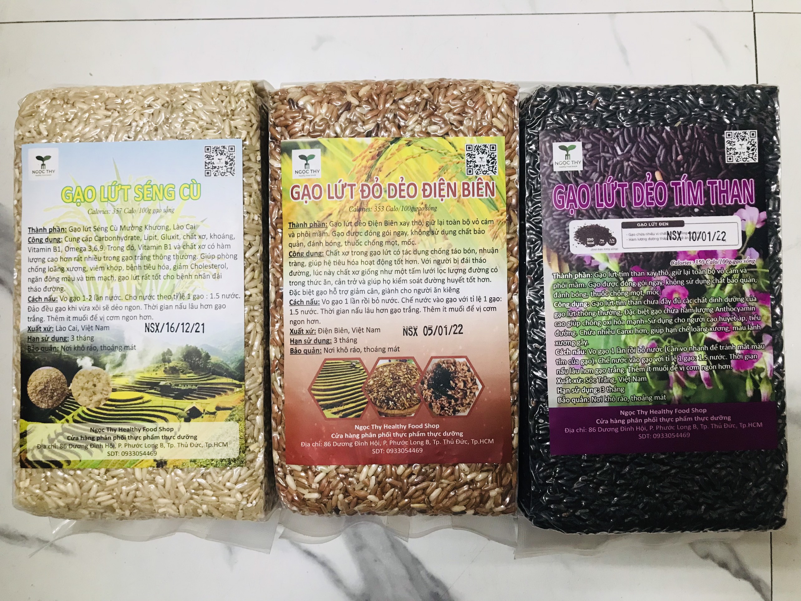 [COMBO mix tiết kiệm] gạo lức ngon dẻo cơm NTFood (gạo lứt đỏ/trắng Séng Cù Điện Biên, gạo lứt tím than)