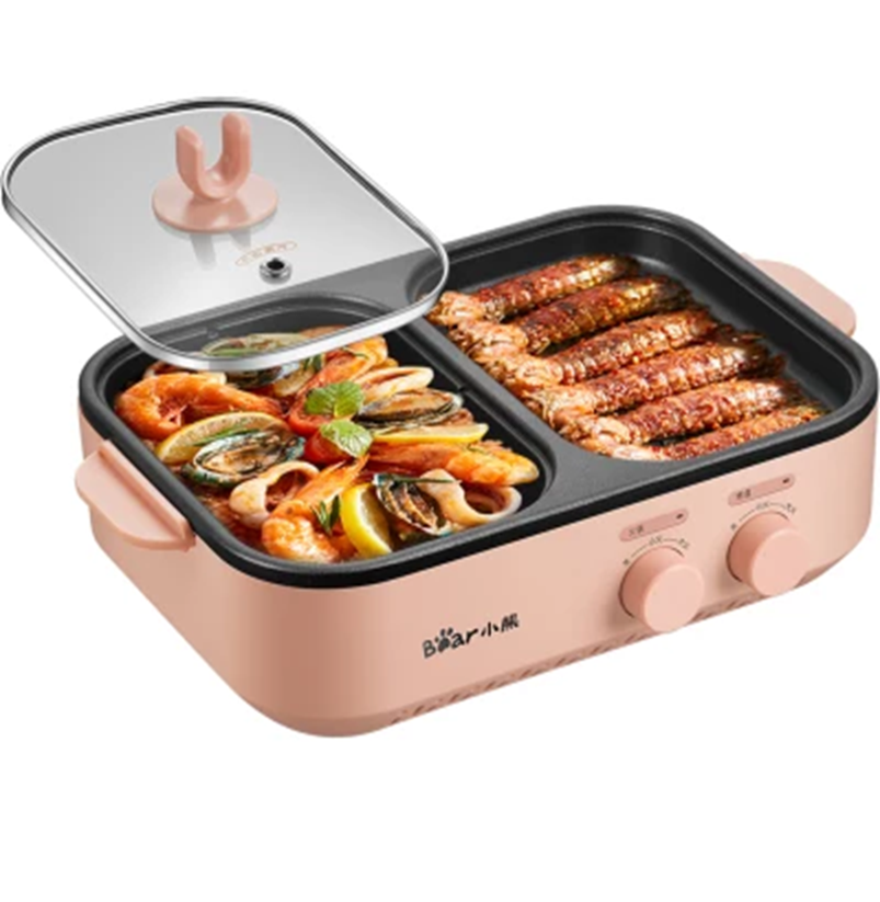[THANH LÝ SIÊU SALE 3.3]  Chảo điện nướng và lẩu mini đa năng Bear DKL-C12D1
