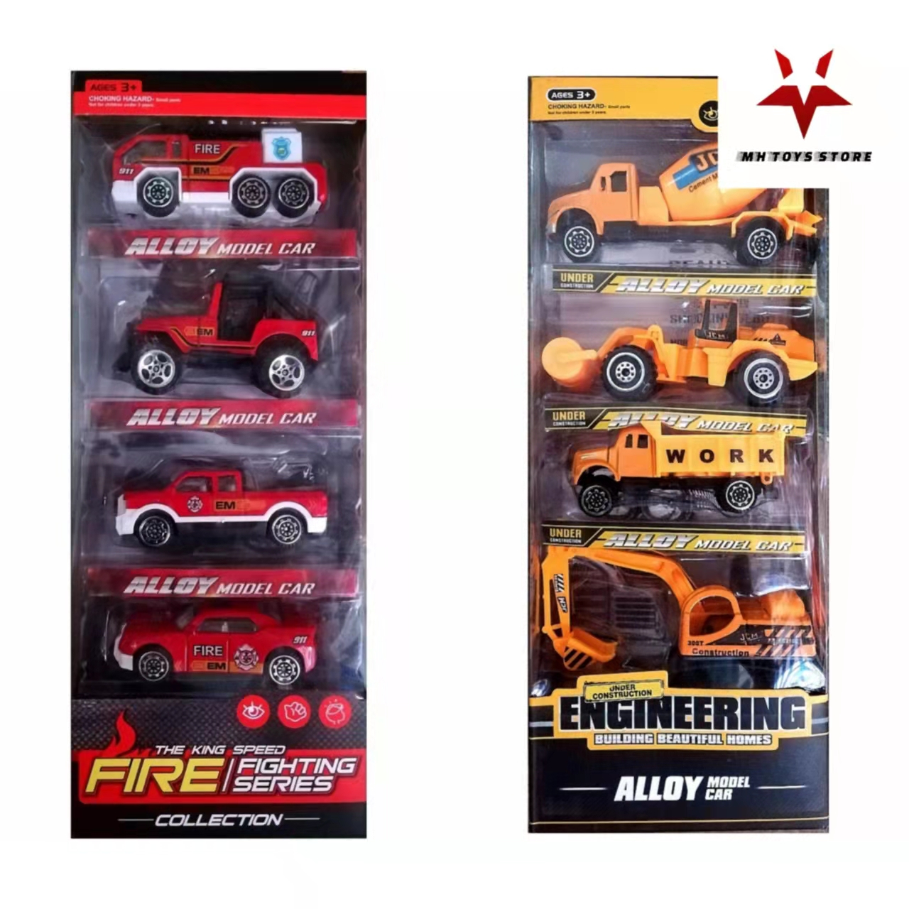 đồ chơi xe mô hình (combo 4 chiếc xe công trình) - bộ xe ô tô mô hình cho trẻ nhỏ - xe mô hình die-cast