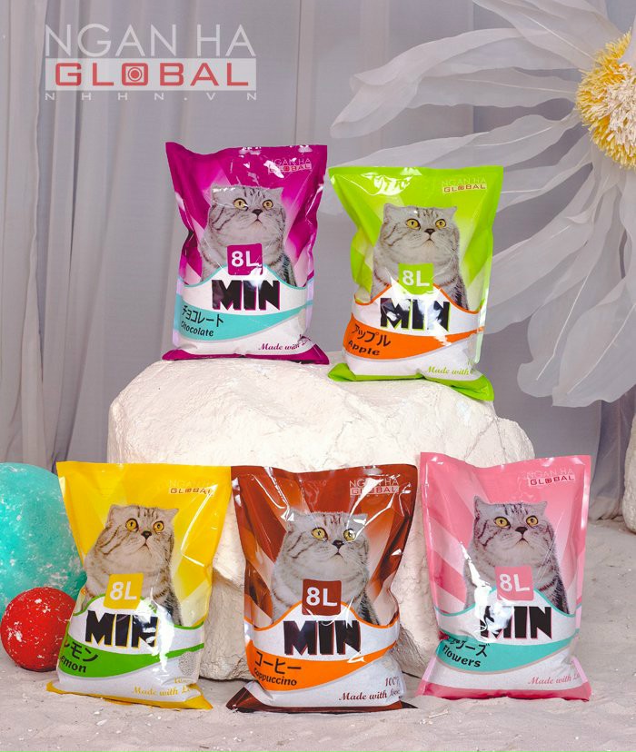 CÁT MIN 8L - Cát vệ sinh cho mèo Min 8L - cát vệ sinh cho mèo khử mùi, vón cục tốt