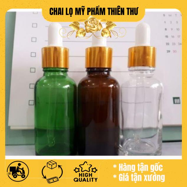[50ml/100ml] Lọ đựng tinh dầu bóp giọt Khoen Vàng / chai lọ chiết mỹ phẩm