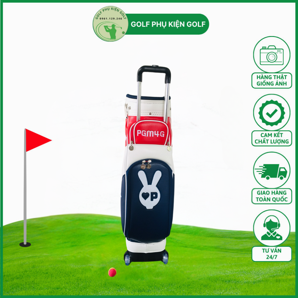 Túi Gậy Golf PEARLY GATES 2023 --Golf Bag For Men And Women-  CÓ TAY KÉO,BÁNH XE Golf Caddy Bag