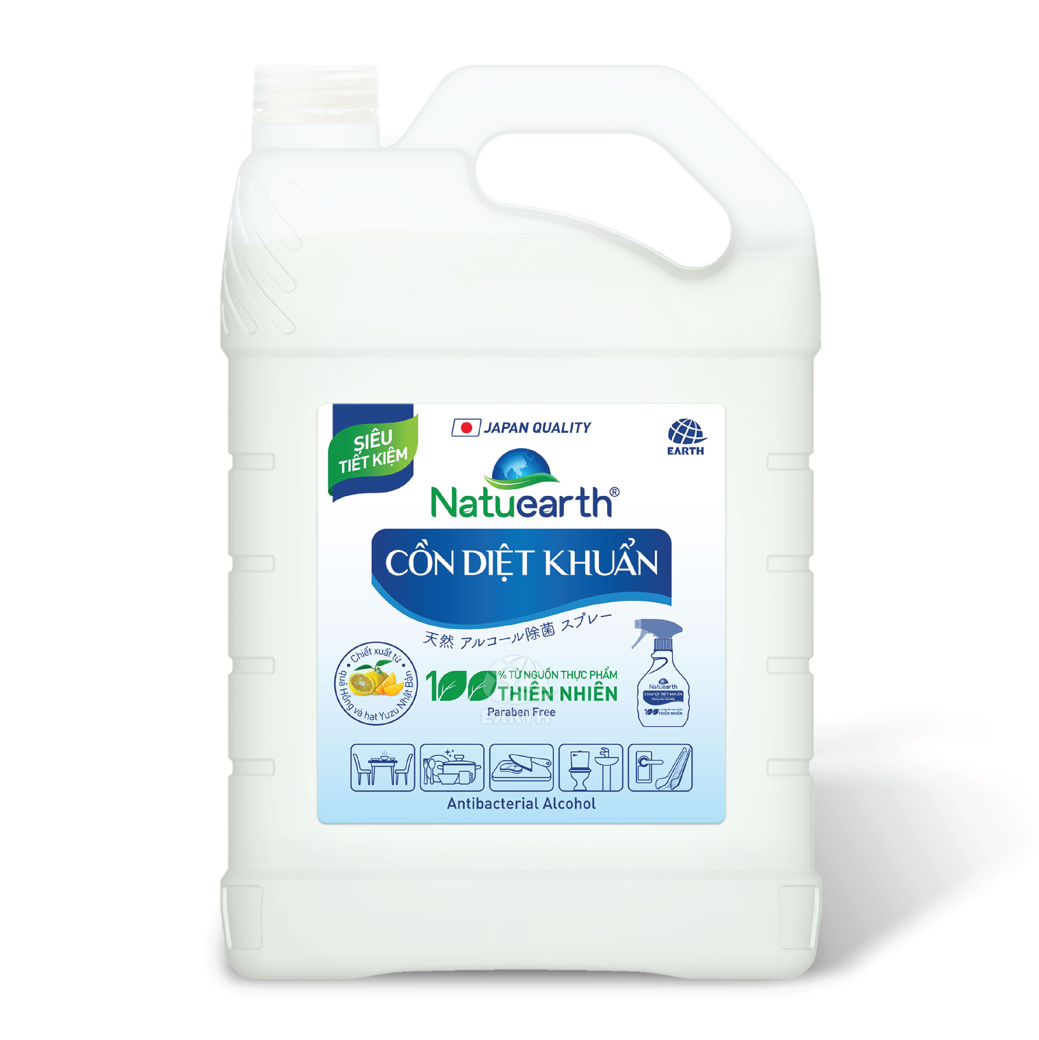Cồn xịt diệt khuẩn Natuearth 3,8 lít