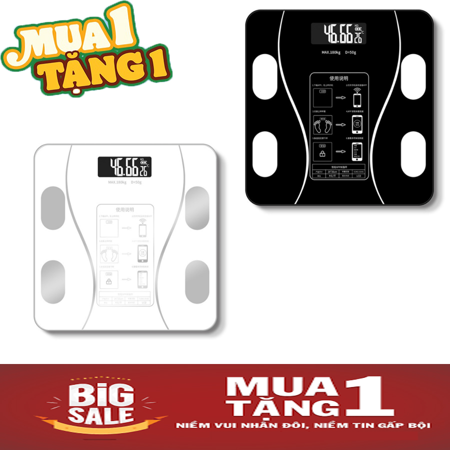 Combo 2 cân điện tử kết nôi bluetooth siêu cao cấp chính hãng, cân điện tử theo dõi sức khỏe cân nặng tặng kèm 1 cân, cân cao cấp chính hãng Cân Supscale đo 8 chỉ số sức khoẻ, cảm biến áp suất bảo hành chính hãng 1 năm