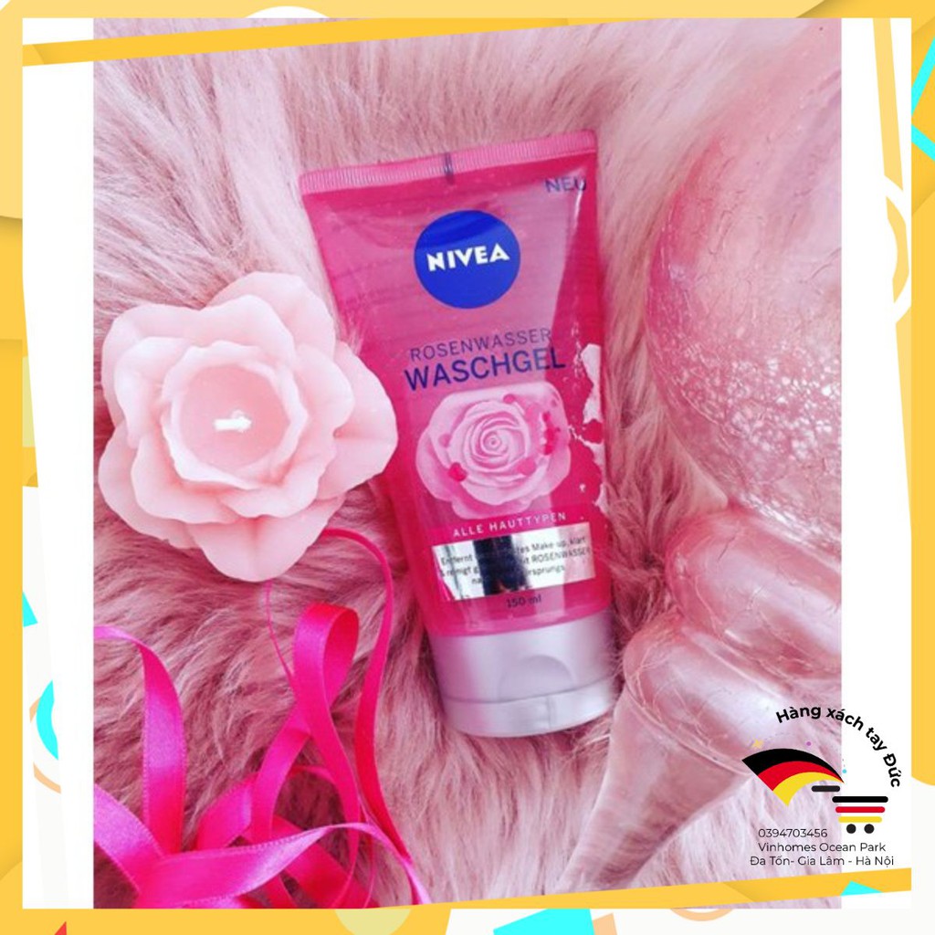Sữa rửa mặt nivea hoa hồng, 150ml