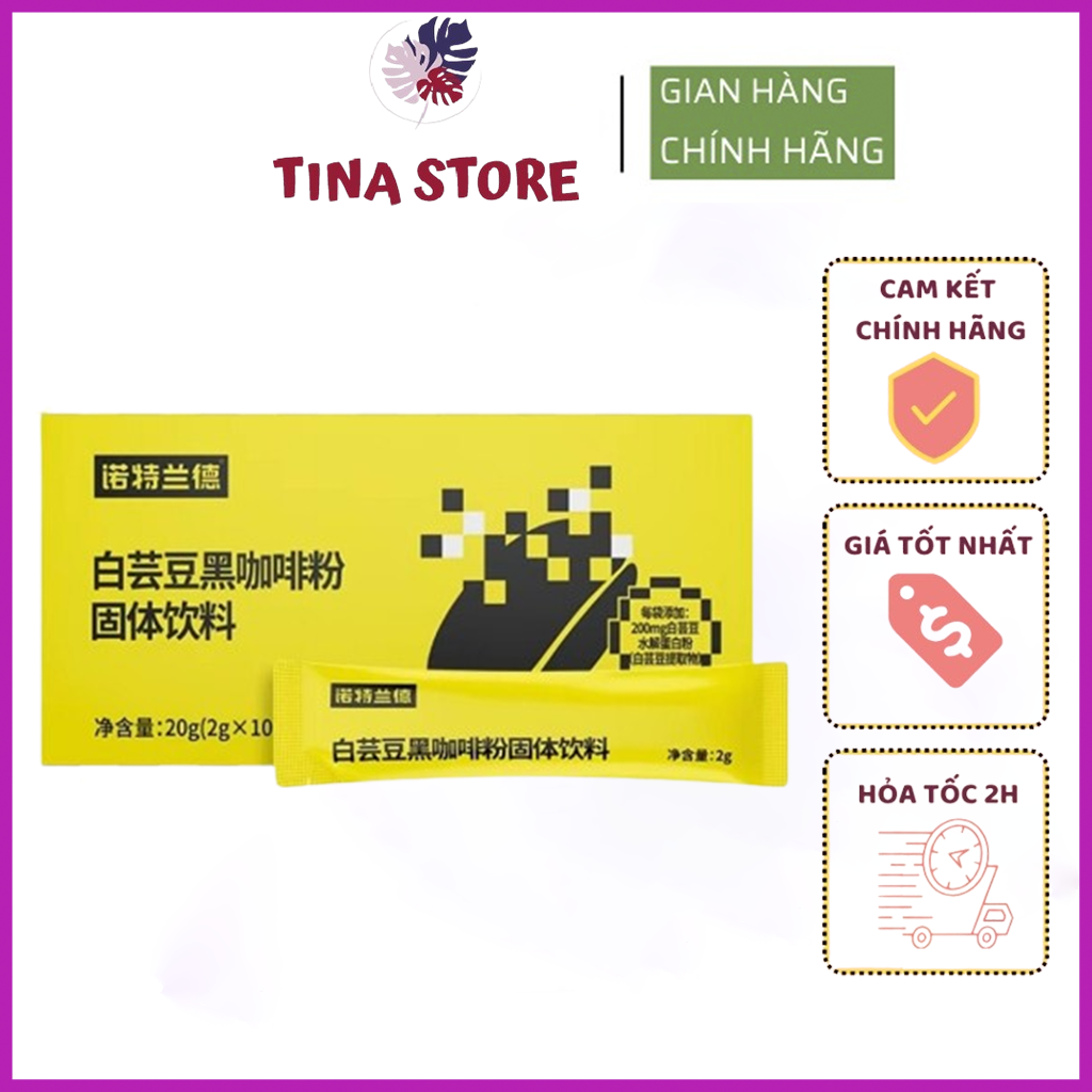 Bột cà phê đen đậu trắng uống đặc white kidney beans black coffee giảm cân đẹp dáng - nhập khẩu chính ngạch