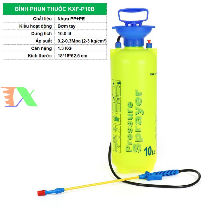 Bình phun thuốc sâu 10 lit KXF-P10B, Bình xịt tưới phun sương, Phun thuốc muỗi, Mối