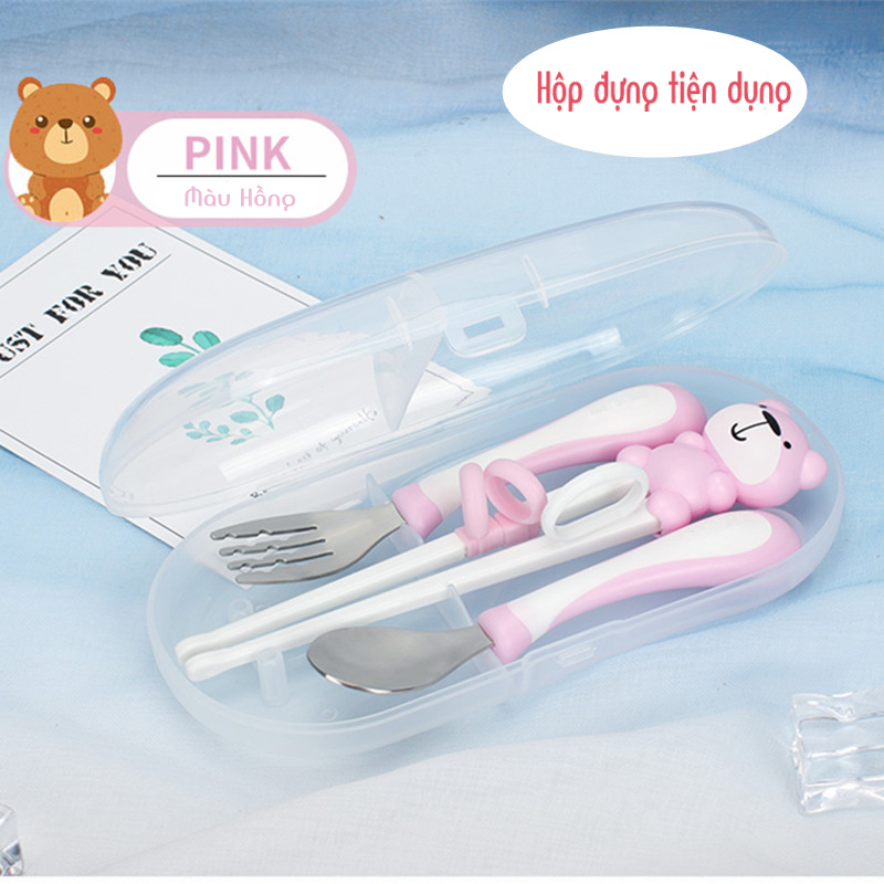 Bộ thìa dĩa đũa tập ăn cao cấp cho bé