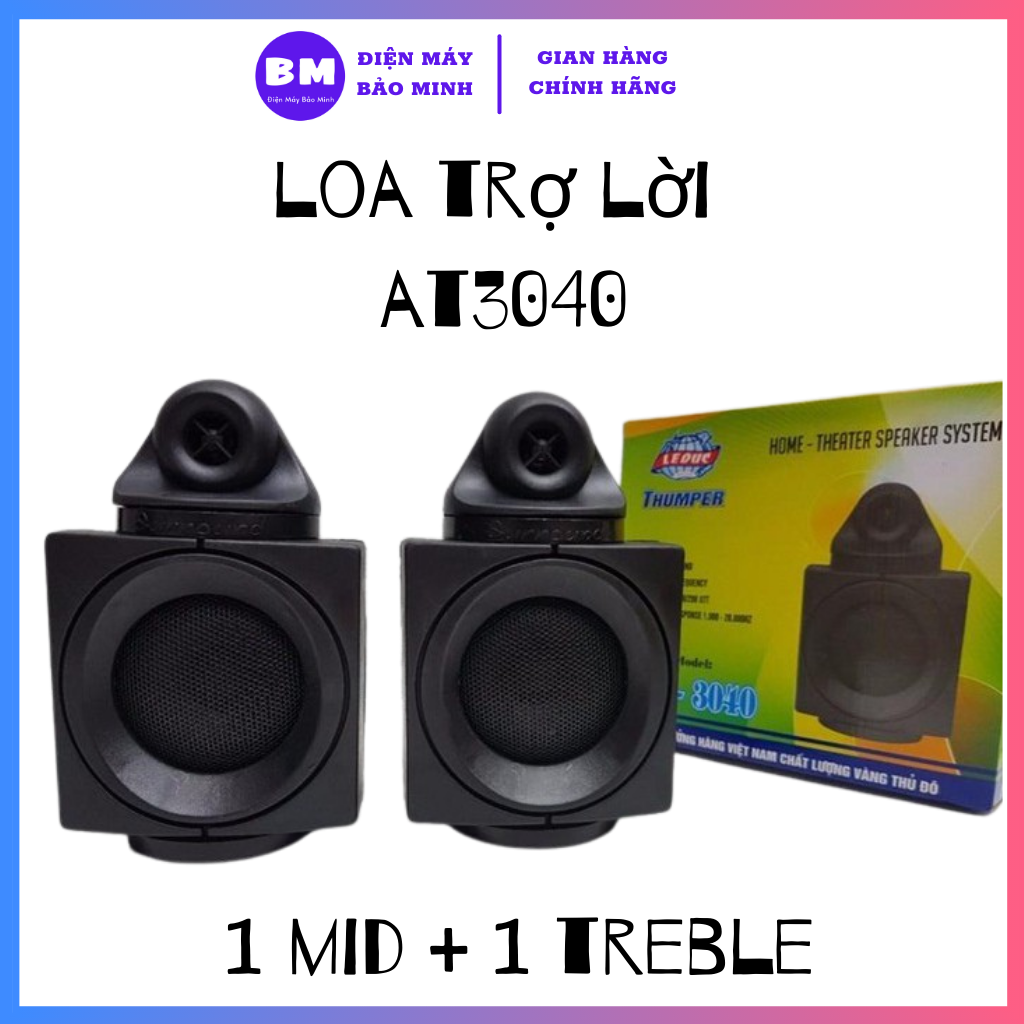 Bộ 2 loa trợ lời AT3040 - Loa trợ lời karaokeLoa karaoke gia đình - Loa trợ lời - Loa lời được kết hợp bởi một loa Mid và một loa Treble nhằm bổ trợ tiếng trung và tiếng trép cho hệ thống âm thanh
