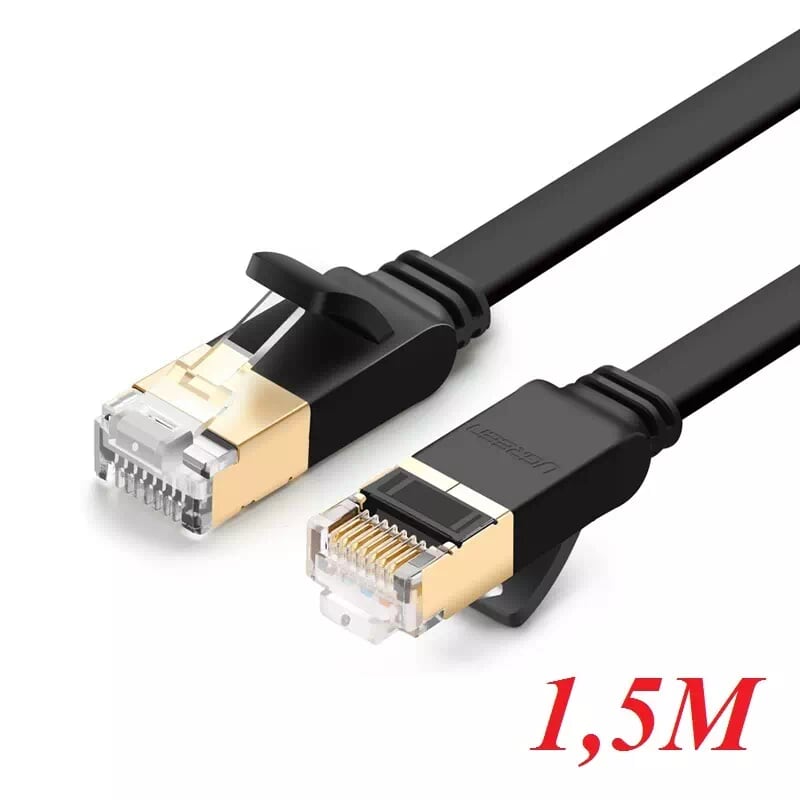 Ugreen 11276 1.5m màu đen cáp mạng lan cat 7 stp dây dẹp nw106