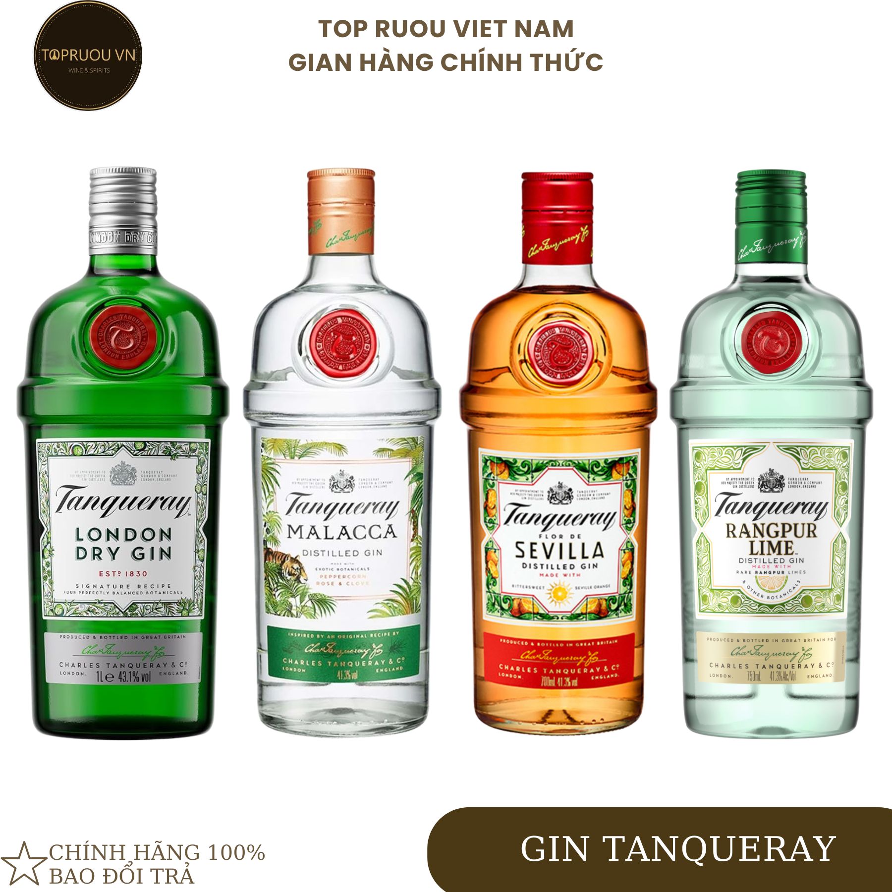 Tanqueray London Dry Gin 700ml - Flavors: Lime/Malacca/Sevilla - Imported from England
