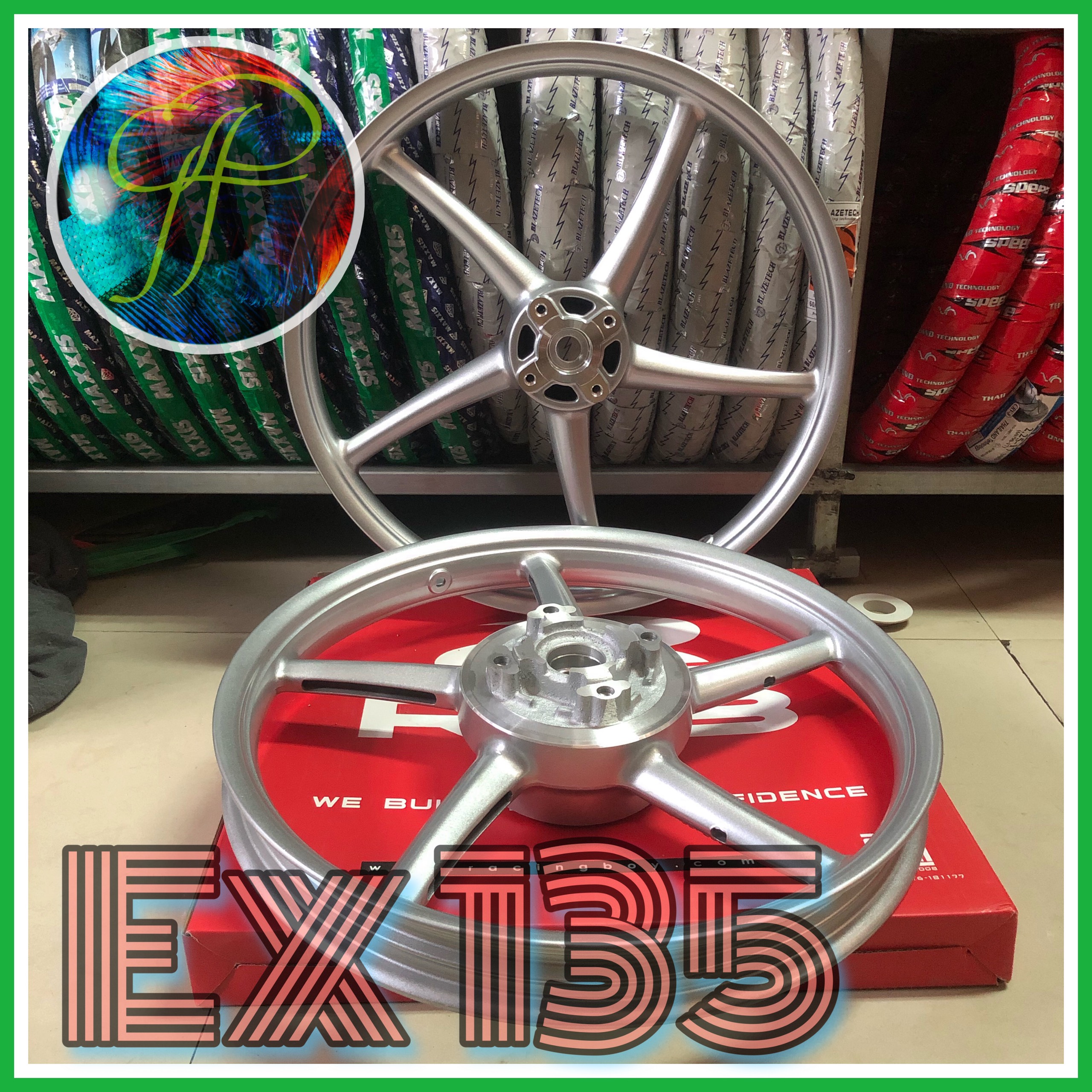 [HCM]Bánh mâm ex 135 kiểu 5 cây RCB đi 2 đĩa đóng cùi sẵn không chế cháo gắn như zin