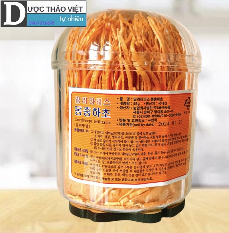 Hộp Đông Trùng Hạ Thảo khô Hàn Quốc 45g.