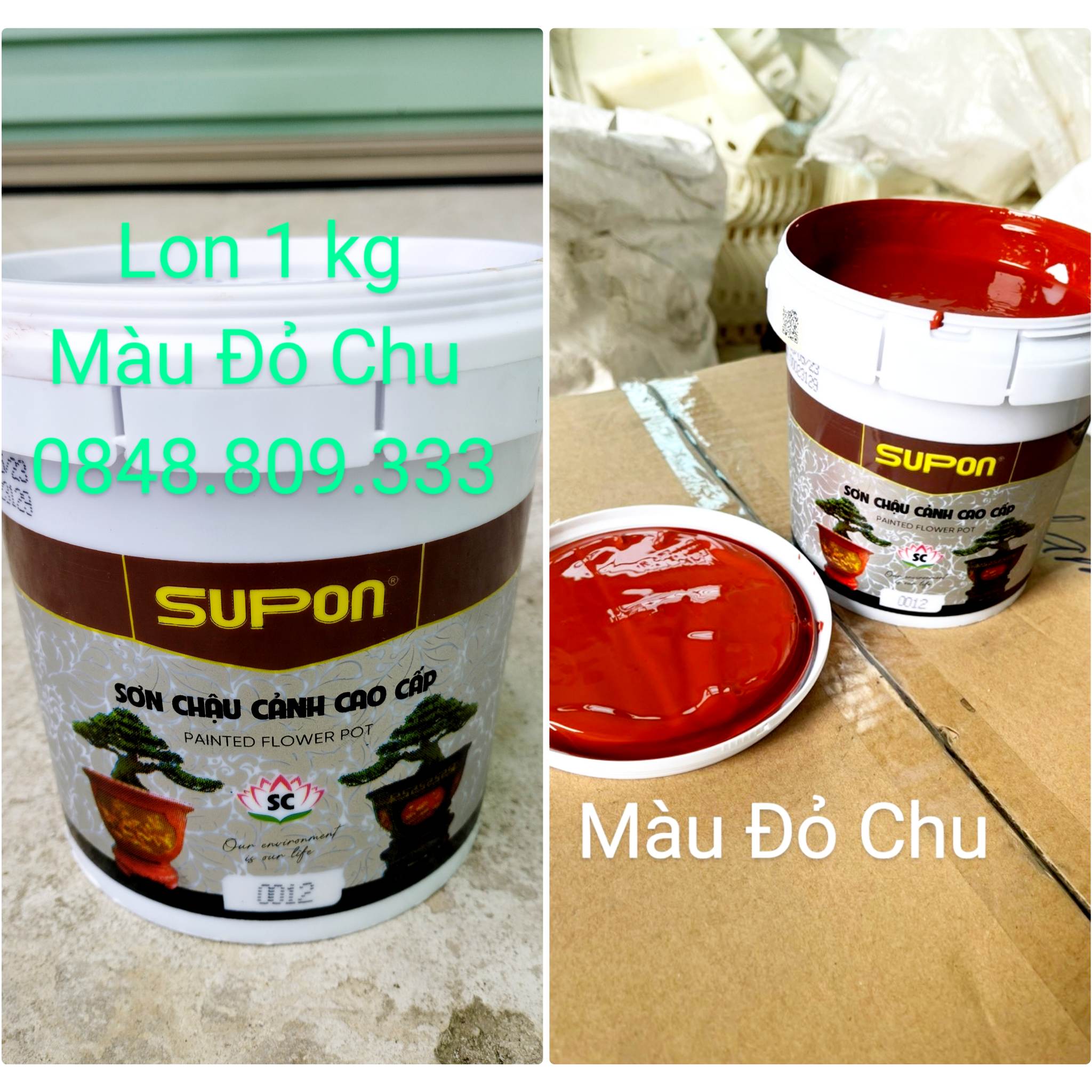 Sơn chậu cảnh cao cấp màu đỏ sơn gốc nước ,dòng sơn bán bóng