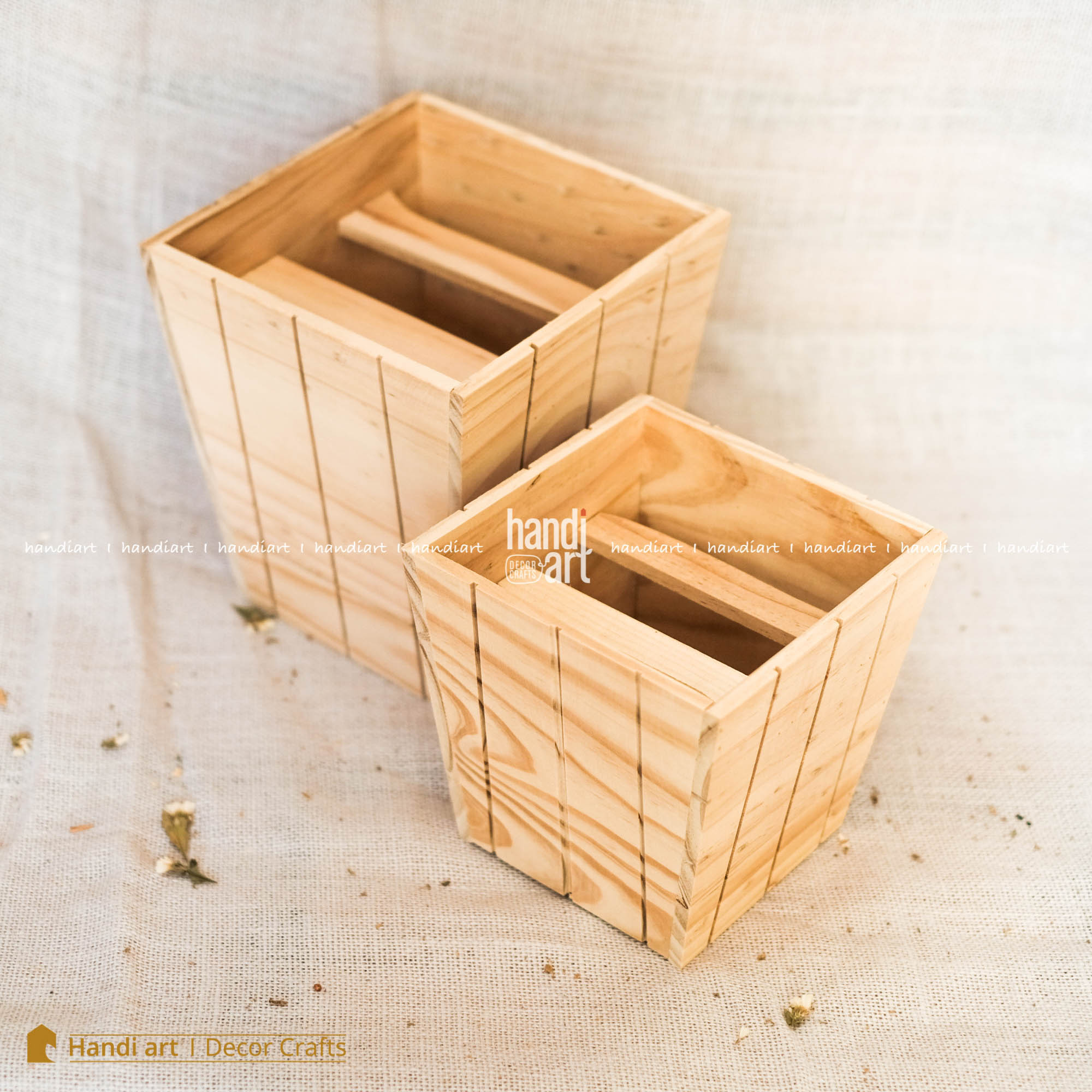 Chậu gỗ hình thang cắm hoa, Chậu gỗ trồng cây, Wooden post