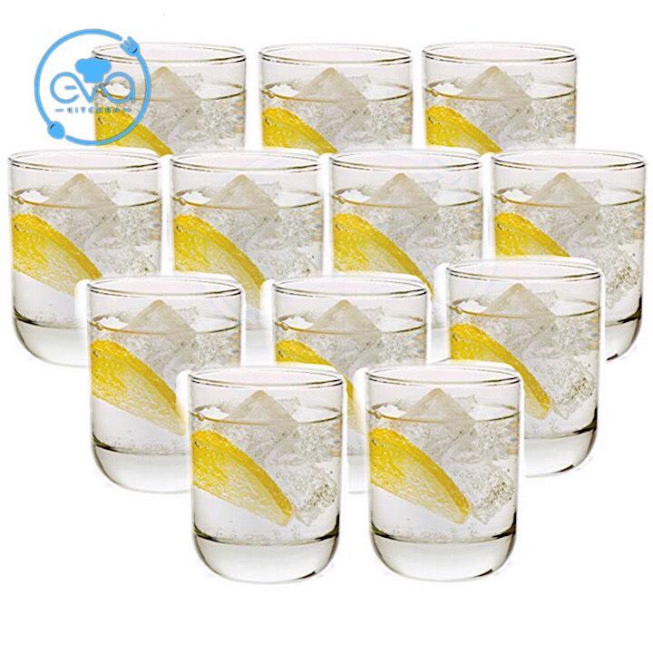 [HCM]Bộ 12 Ly Thủy Tinh Bầu Lùn Uống Trà  Và Cà Phê Glass Tumbler 36TT