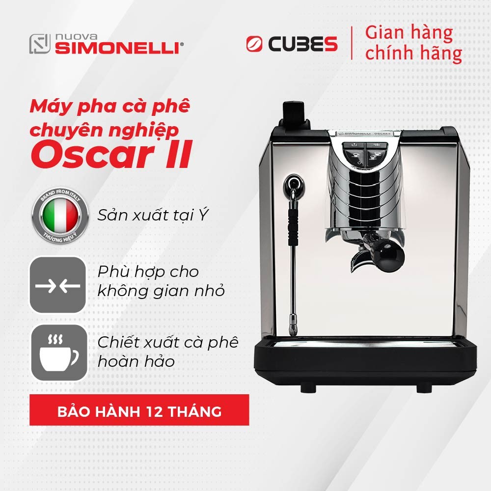 Máy pha cà phê Nuova Simonelli Oscar II - Bình nước - 50-70 ly/ngày - Nhập khẩu chính hãng từ Ý - Bảo hành 12 tháng