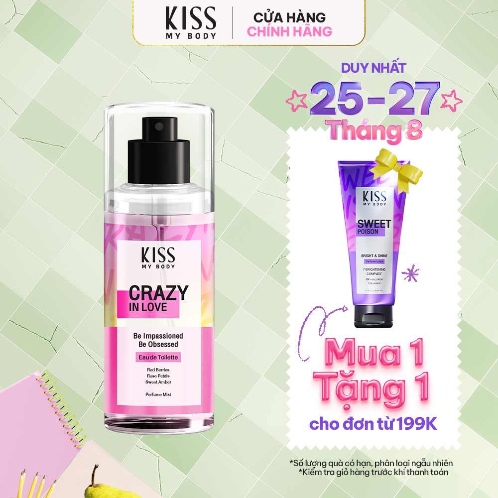 Xịt thơm toàn thân hương nước hoa kiss my body - hương crazy in love 88ml