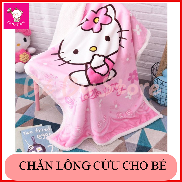Chăn Lông Cừu Cho Bé Mùa Đông , Chất Siêu Mềm Mịn Loại To Dày Ấm Cho Bé Mang Đi Học kích Thước 1m x 140, Chăn lông tuyết cho bé kt 100*140cm