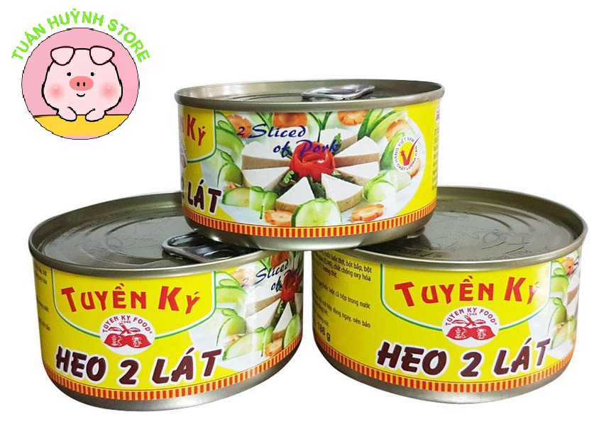 Thịt heo 2 lát tuyền ký đóng hộp 186gr