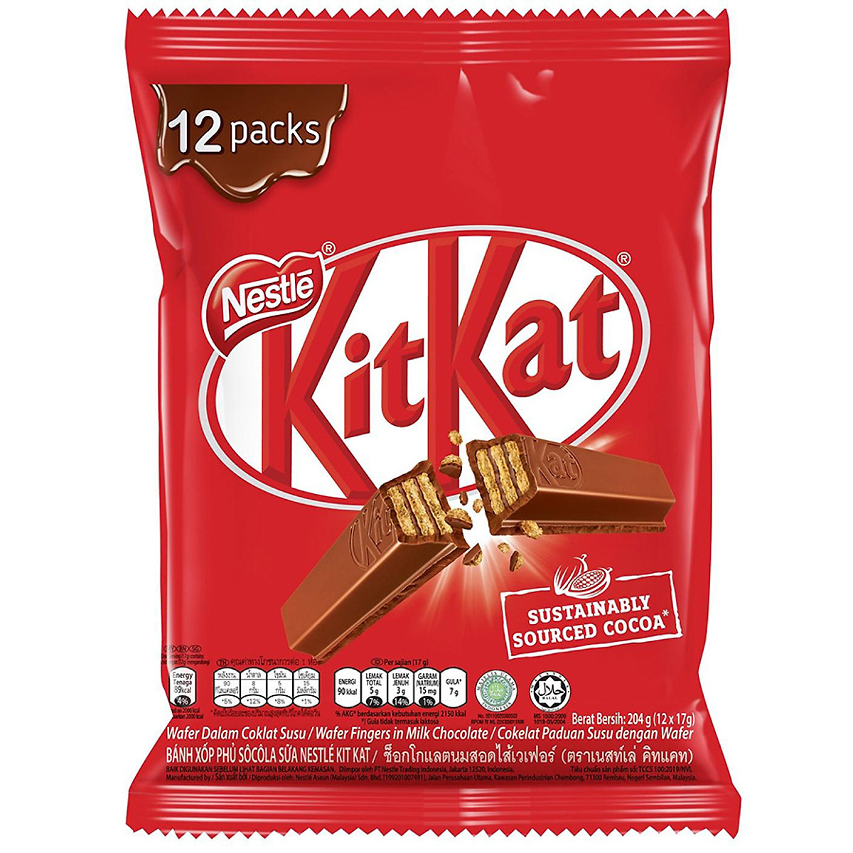 Bánh kitkat cocoa 12 thanh 2f 17g