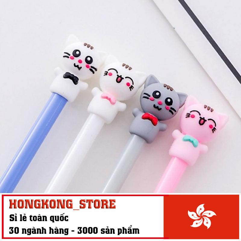 [COMBO 3 Chiếc] Bút Bi Mèo May Mắn Dễ Thương - Bút Bi Nước Văn Phòng Mực Đen ( Phát Màu Ngẫu Nhiên )