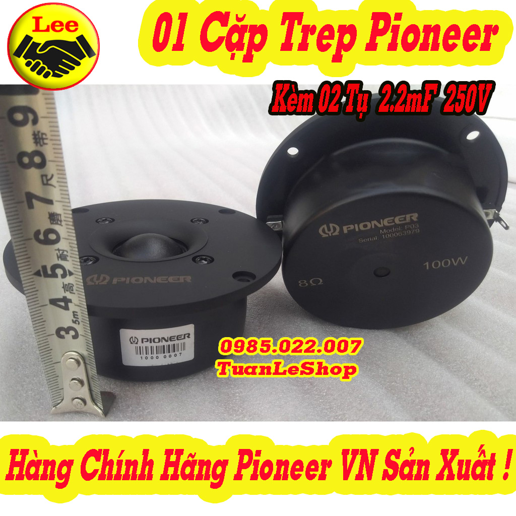 LOA TREBLE PIONEER CHÍNH HÃNG 10CM – BỘ 02 LOA + 2 TỤ 2,2MF 250V XỊN